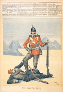 Nagy-Britannia Egyiptom „védőjeként” ábrázolva, rajzfilm a „Le Petit Journal”-ból, 1893. február 11.
